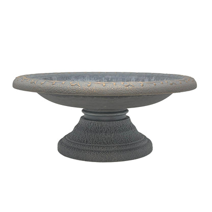 Dove Gray Fiber Clay Birdbath - 7.5"