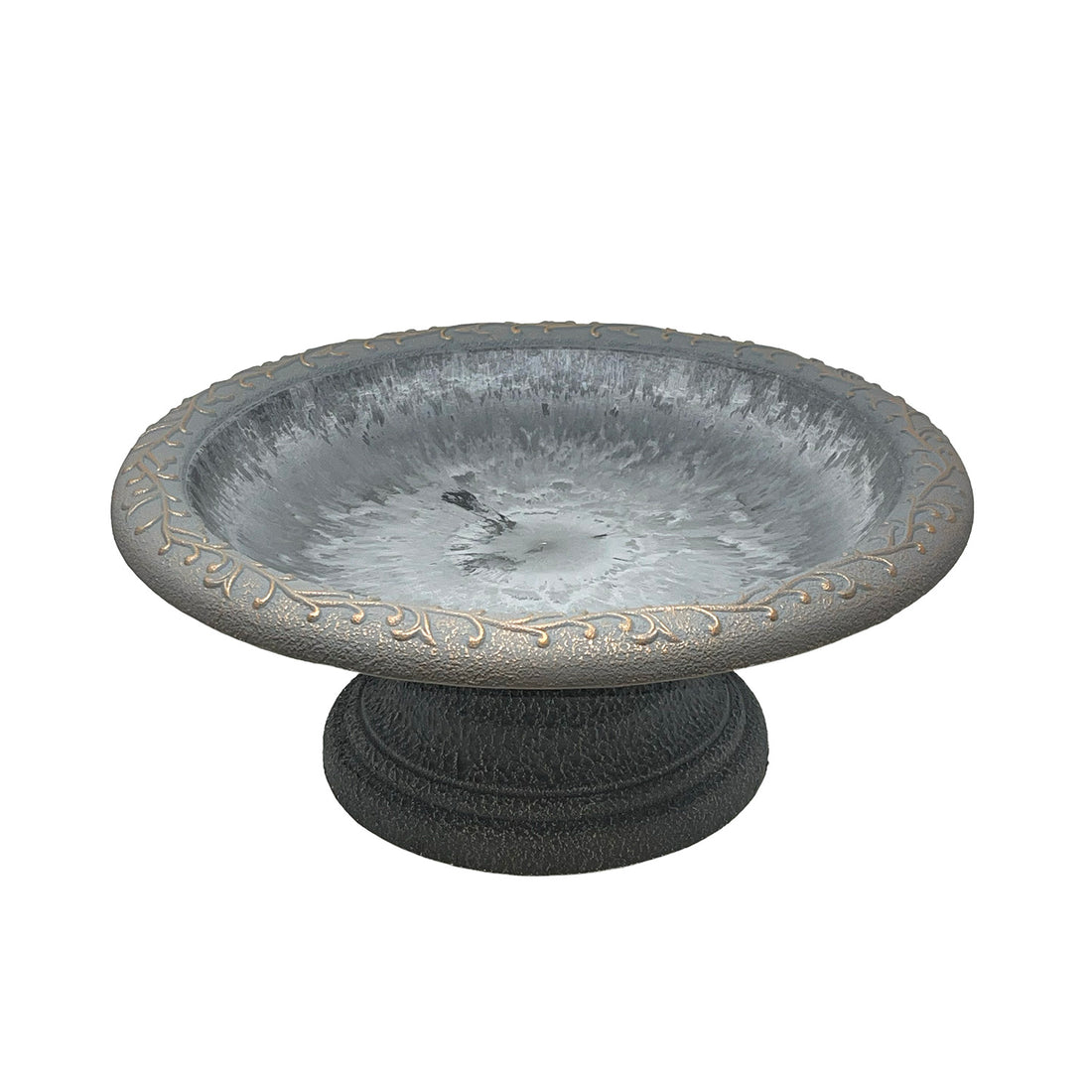 Dove Gray Fiber Clay Birdbath - 7.5"
