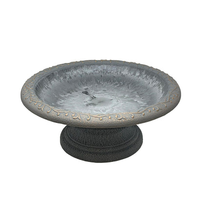 Dove Gray Fiber Clay Birdbath - 7.5"
