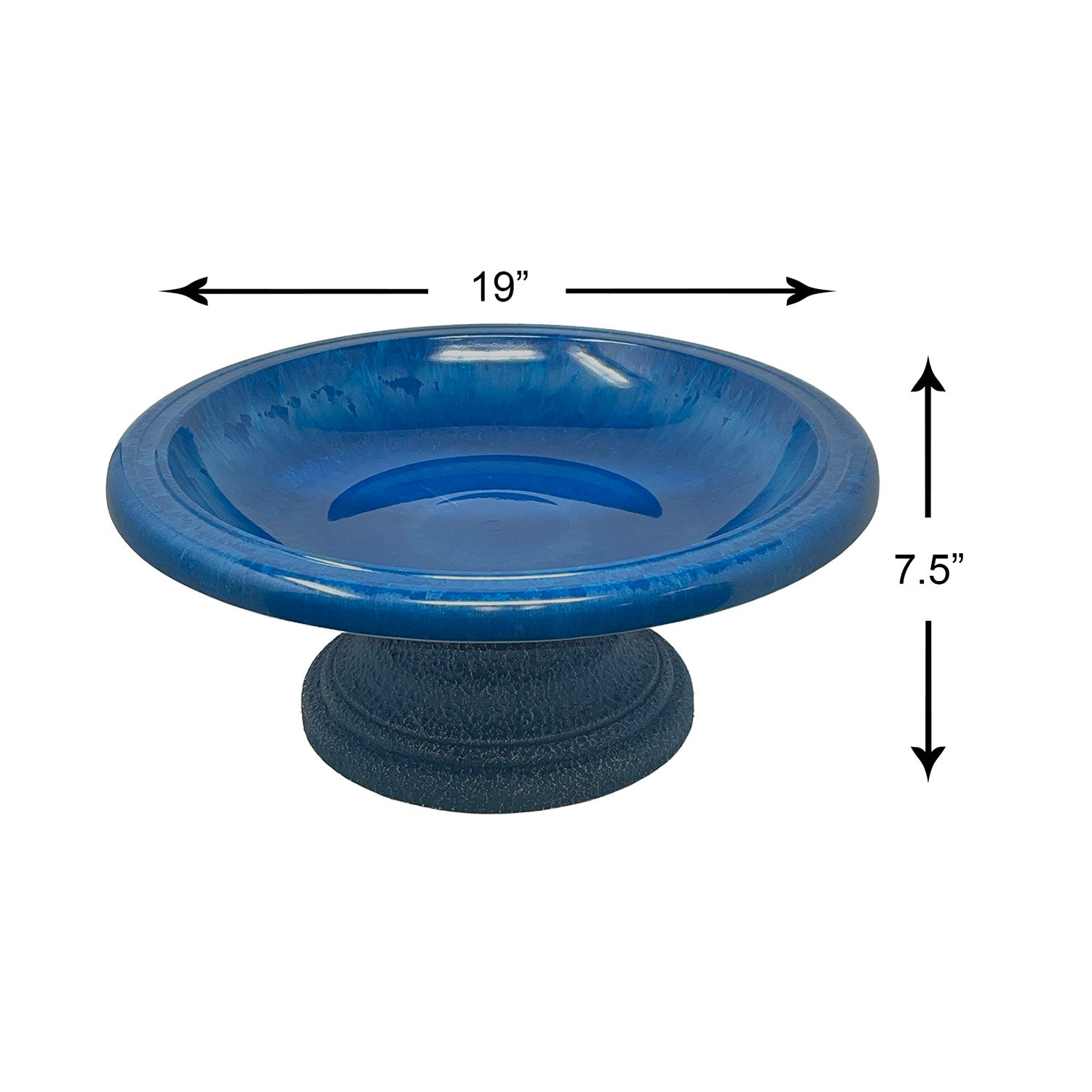 Azure Fiber Clay Birdbath - 7.5"