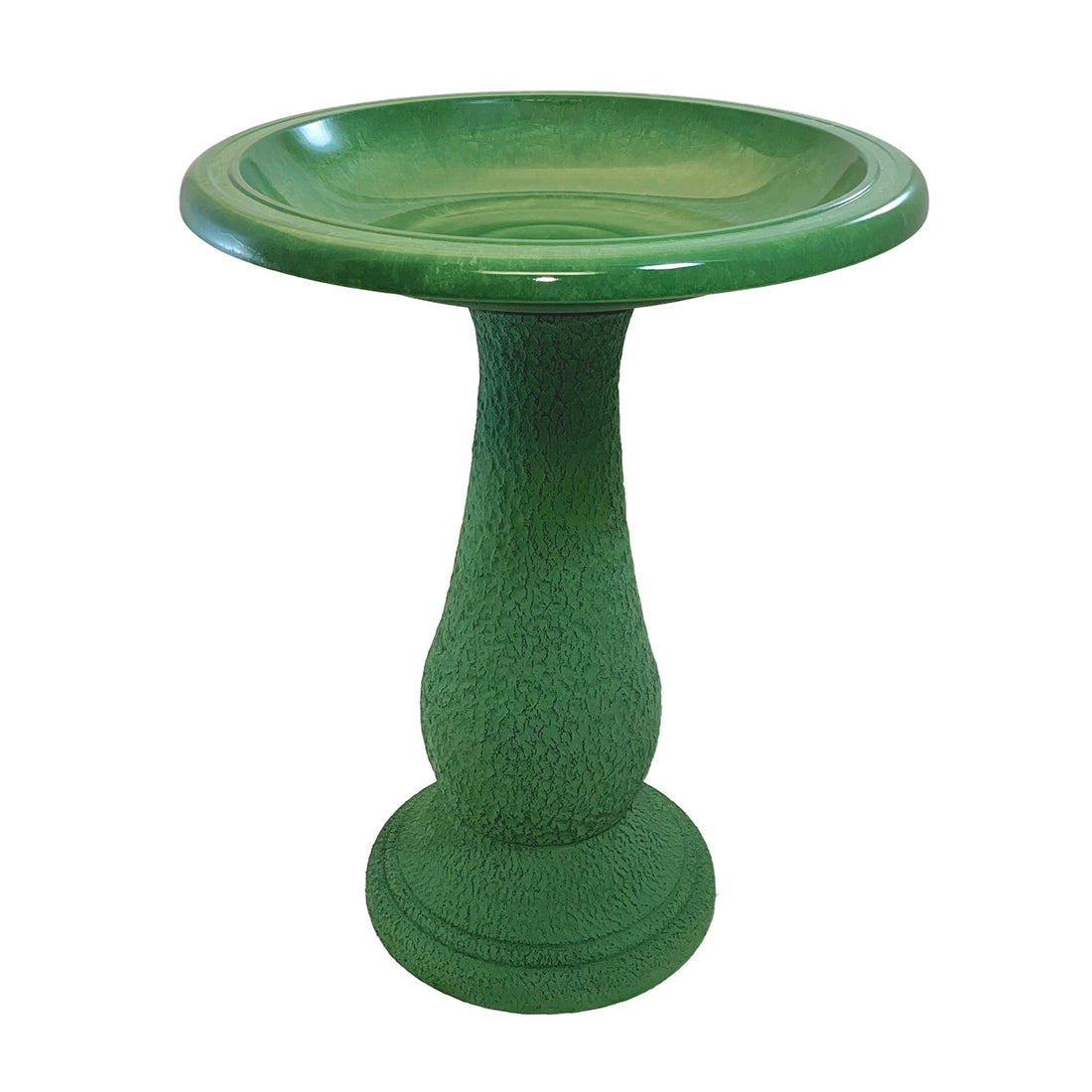Kale Green Fiber Clay Birdbath - 24"