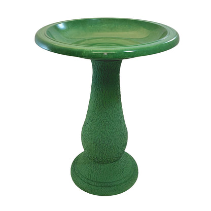 Kale Green Fiber Clay Birdbath - 24"