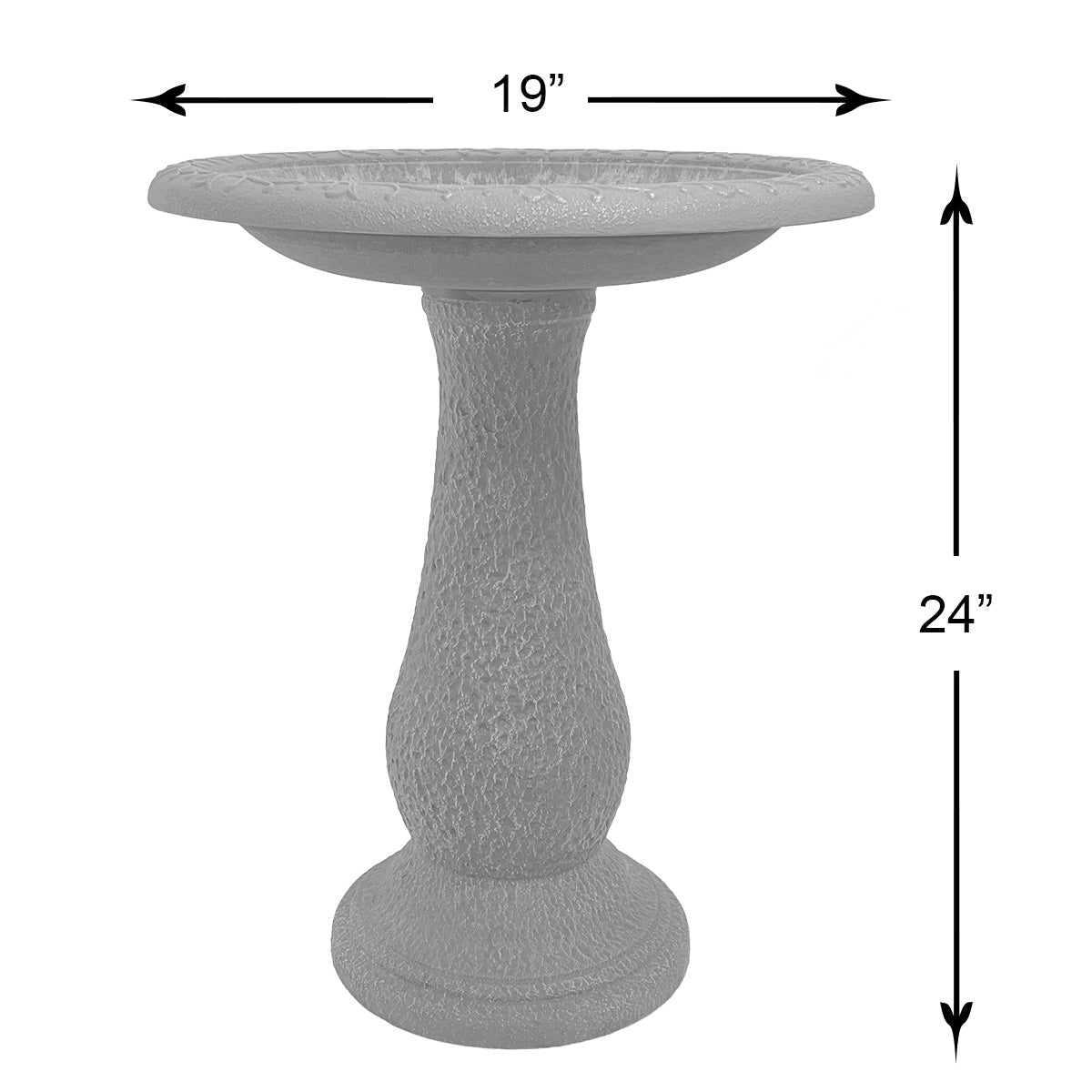 Terra Cotta Fiber Clay Birdbath - 24"