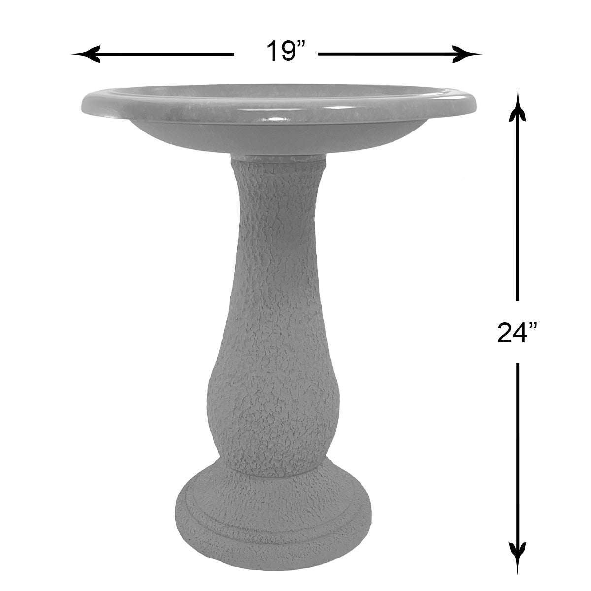 Azure Fiber Clay Birdbath - 24"