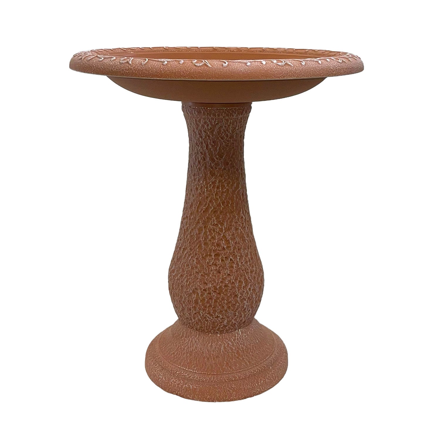 Terra Cotta Fiber Clay Birdbath - 24"