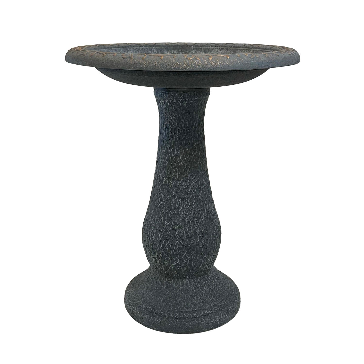 Dove Gray Fiber Clay Birdbath - 24"