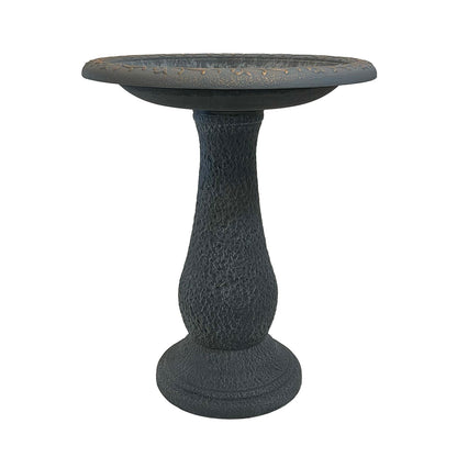 Dove Gray Fiber Clay Birdbath - 24"