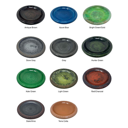 Kale Green Fiber Clay Birdbath Bowl - 19" dia