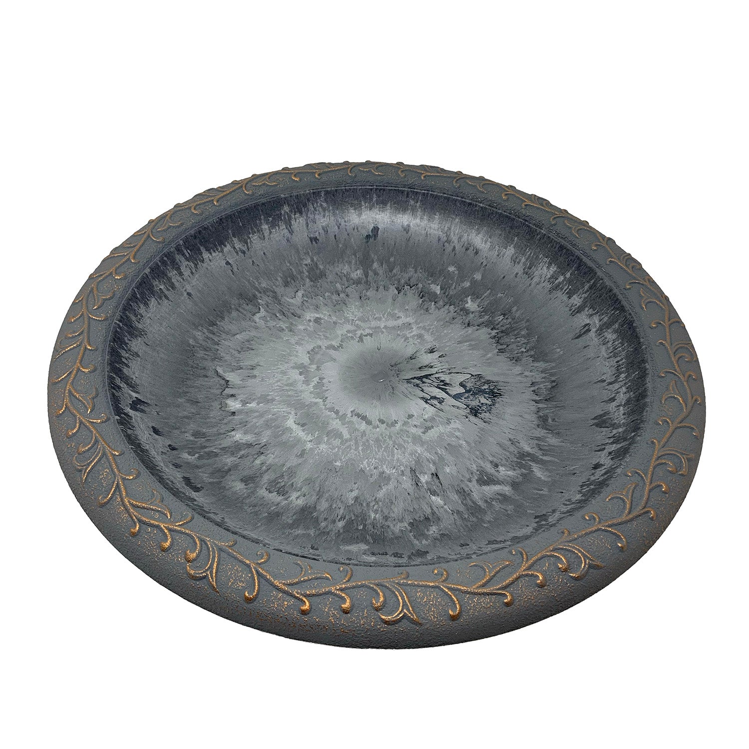 Dove Gray Fiber Clay Birdbath - 24"