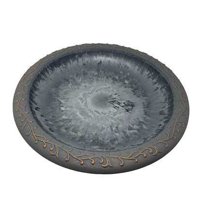 Dove Gray Fiber Clay Birdbath - 24"