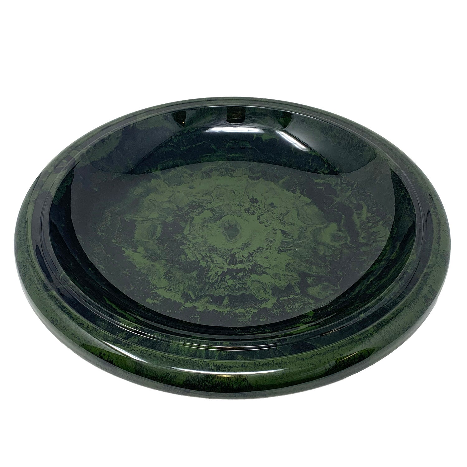 Hunter Green Fiber Clay Birdbath - 24"