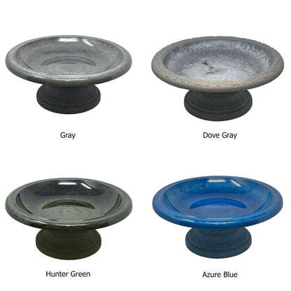 Azure Fiber Clay Birdbath - 7.5"