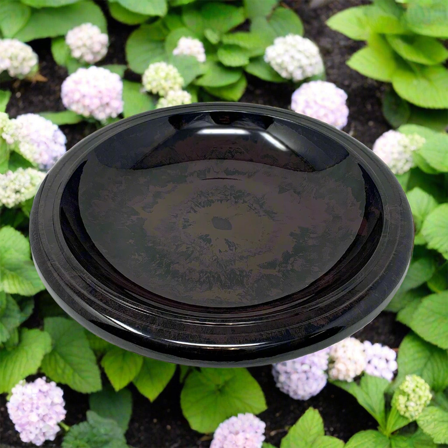 Antique Brown Fiber Clay Birdbath Bowl - 19" dia