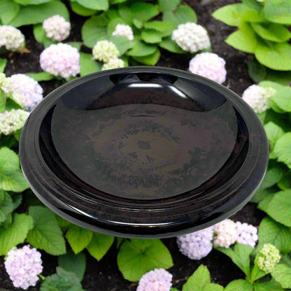 Antique Brown Fiber Clay Birdbath Bowl - 19" dia