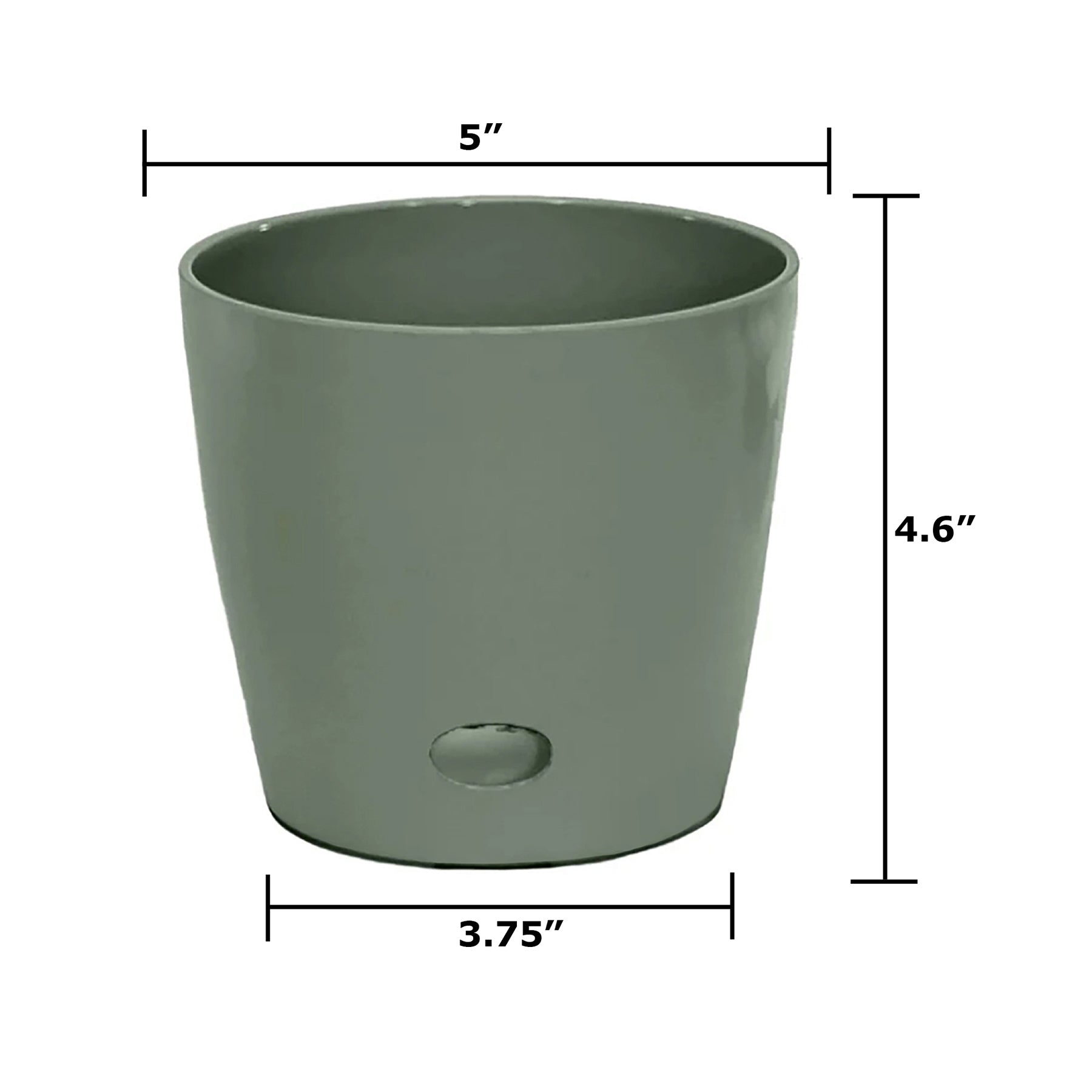 5" Round Self-Watering Bamboo Pot - Sage Green