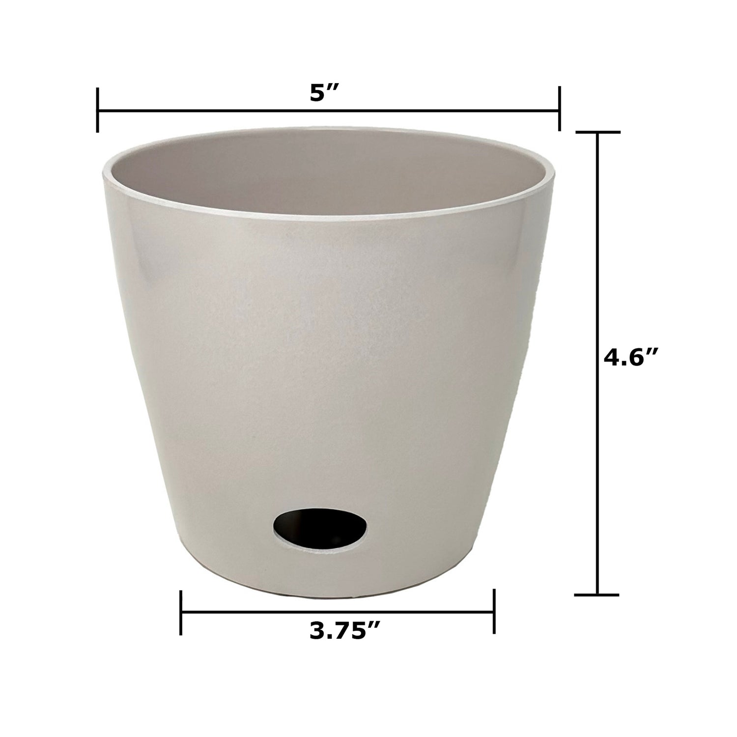 5" Round Self-Watering Bamboo Pot - Cream