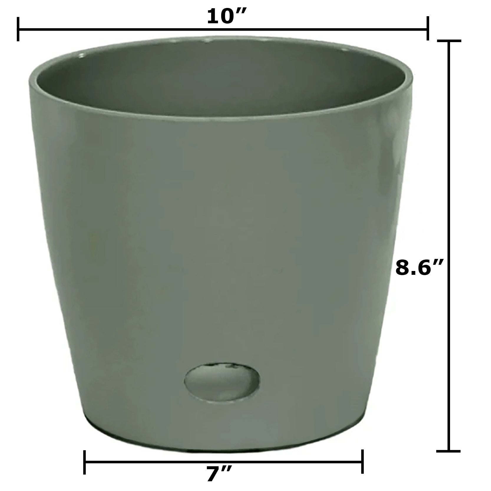 Self-Watering Bamboo Pot - 10&quot; Sage Round