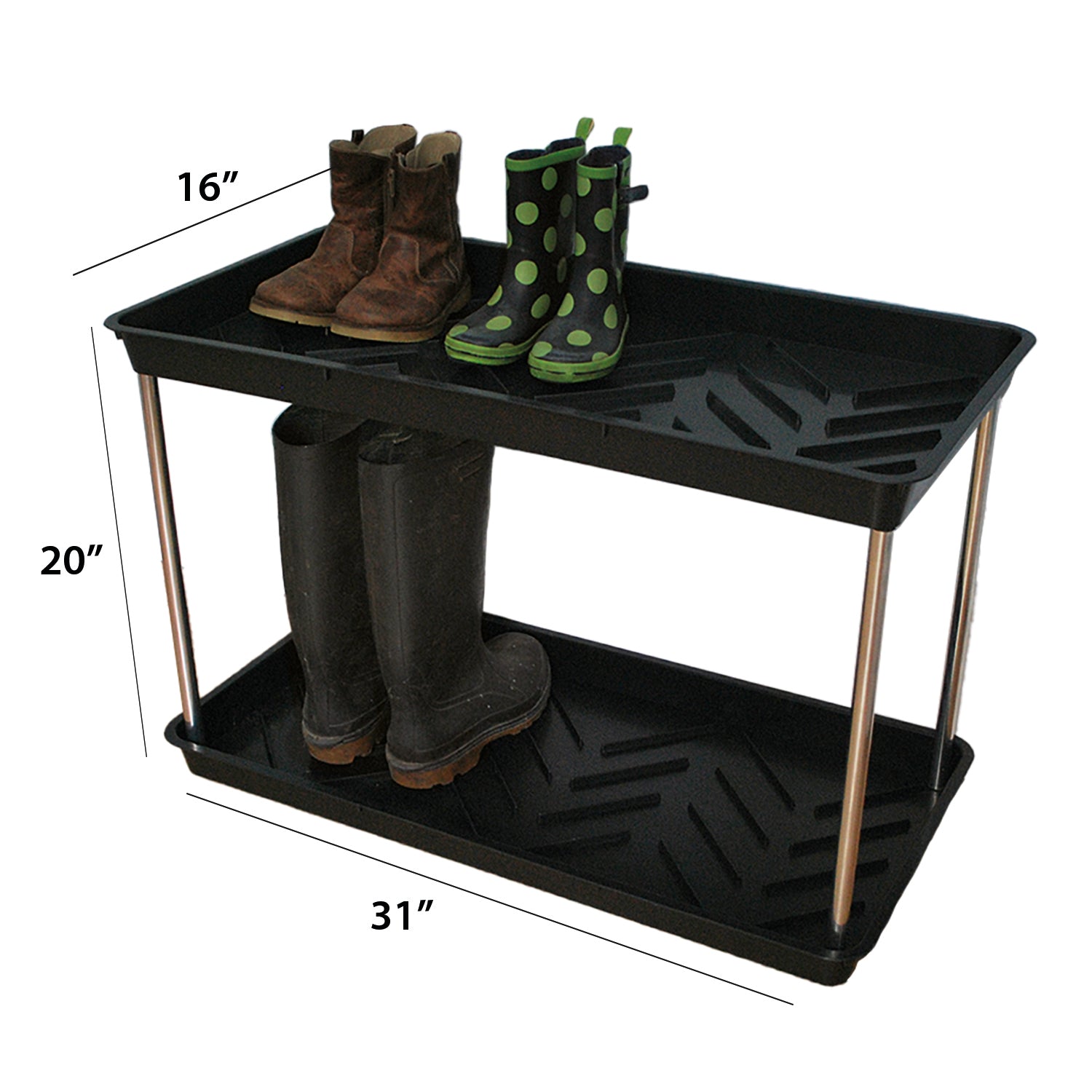 Boot Tray - Two Tier Black