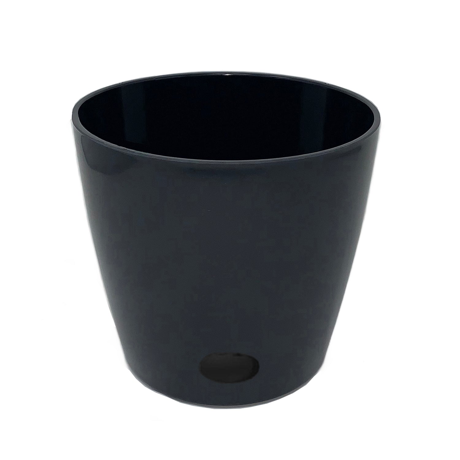 7" Round Self-Watering Bamboo Pot - Black