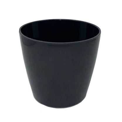 7" Round Self-Watering Bamboo Pot - Black