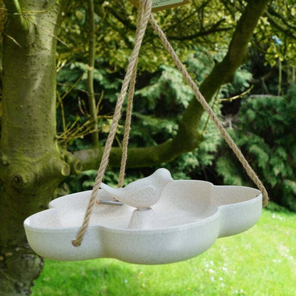Hanging Bird Bath/Feeder - 9.2" Natural Bamboo
