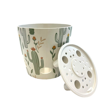 Self-Watering Bamboo Pot - 7&quot; Cactus Round