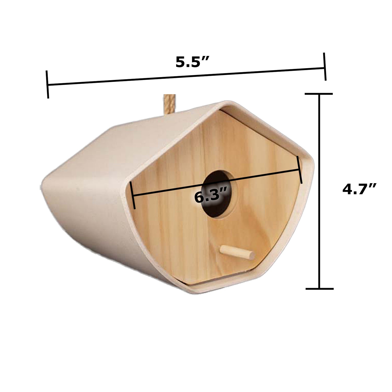 Japandi Birdhouse - 6.3" Natural Bamboo