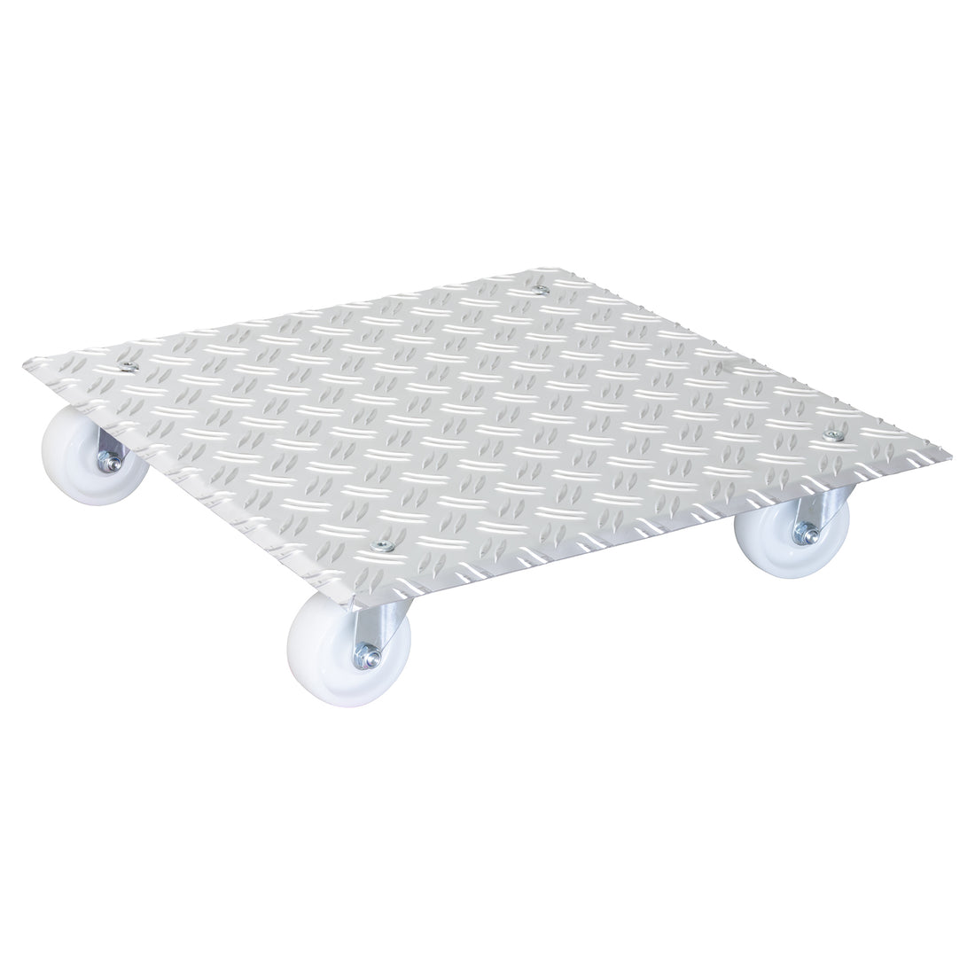 Aluminum Plant Caddy - 18.5" Silver Square Diamond Plated