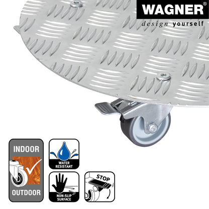 Aluminum Plant Caddy - 15" Silver Round Diamond Plated