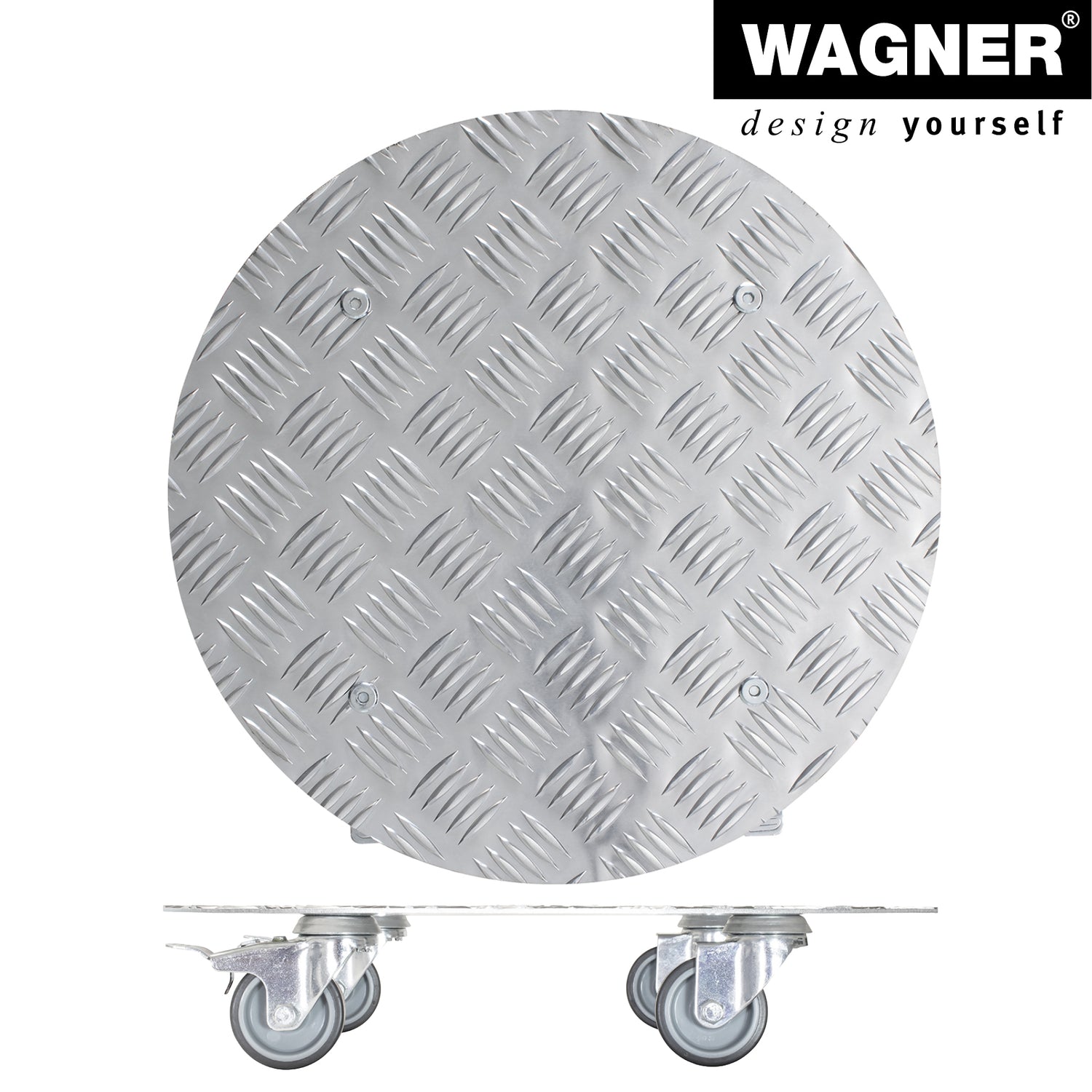 Aluminum Plant Caddy - 15" Silver Round Diamond Plated