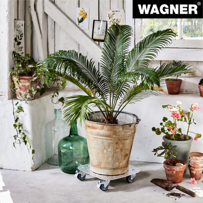 Aluminum Plant Caddy - 11.4" Silver Square Diamond Plated