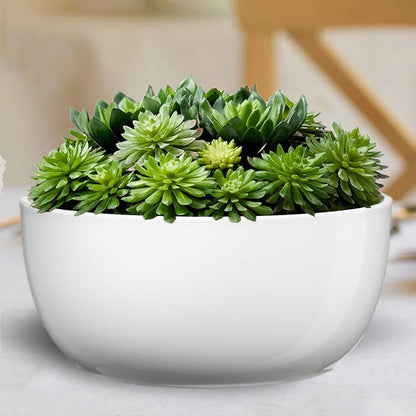 Basel Full Ceramic Color Pot - 6.3" Shiny White