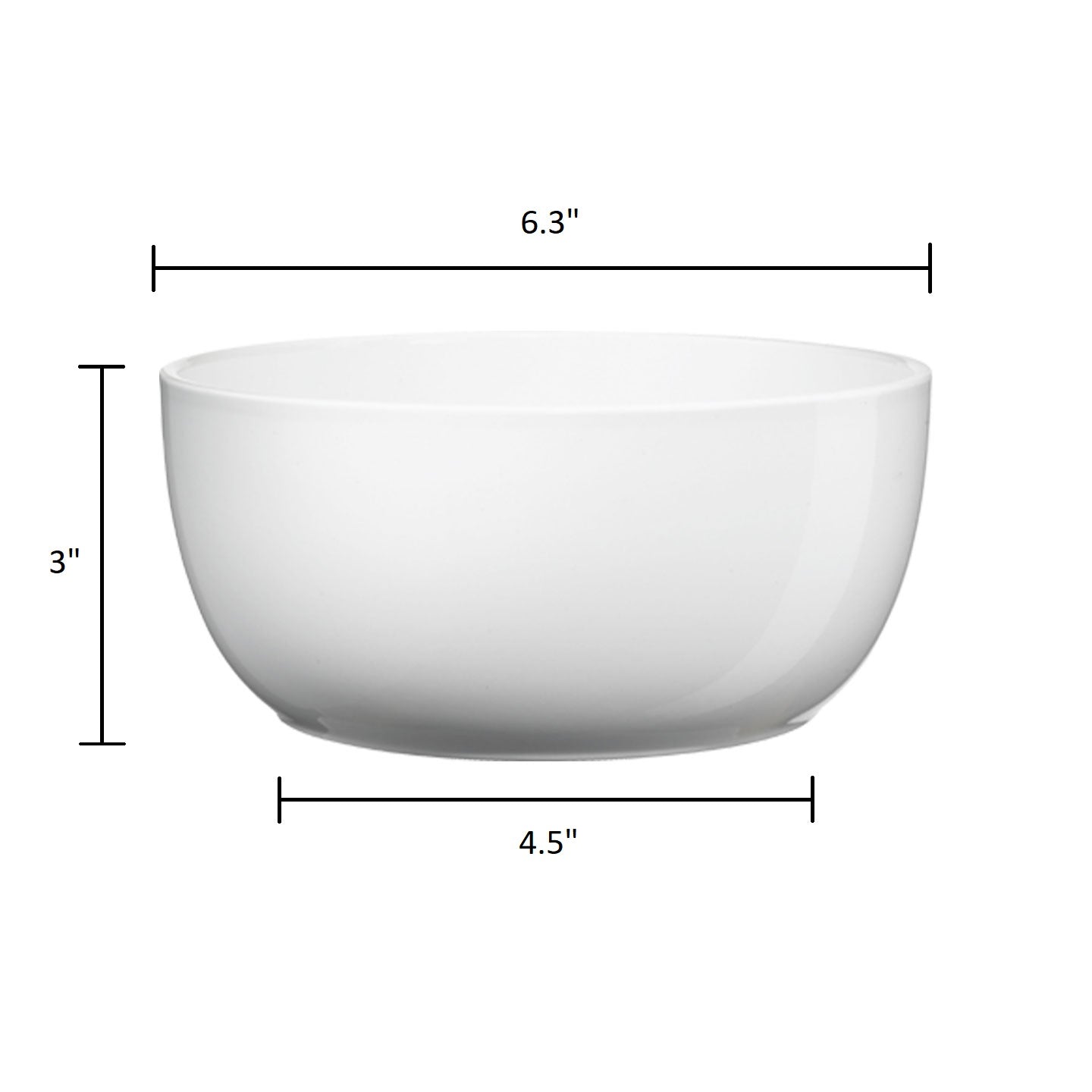 Basel Full Ceramic Color Pot - 6.3" Shiny White