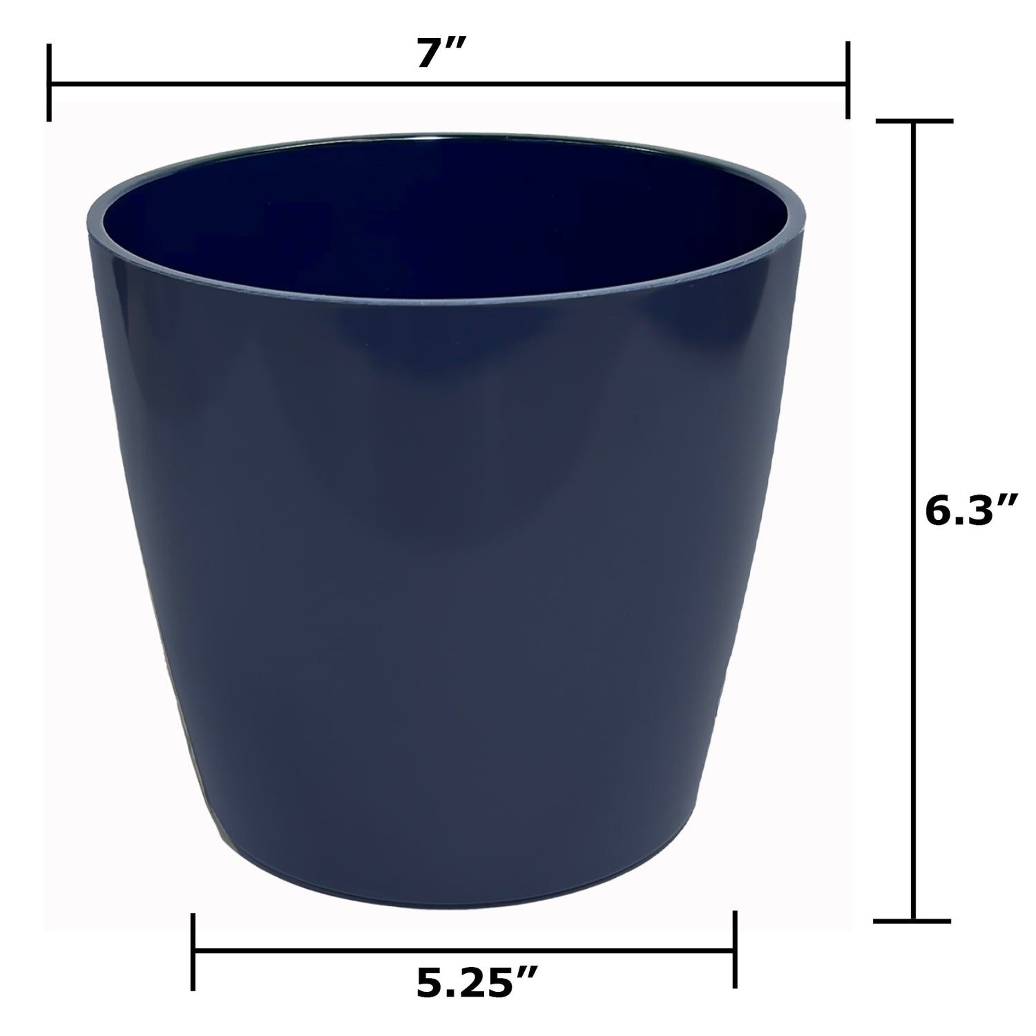 7" Round Self-Watering Bamboo Pot - Indigo