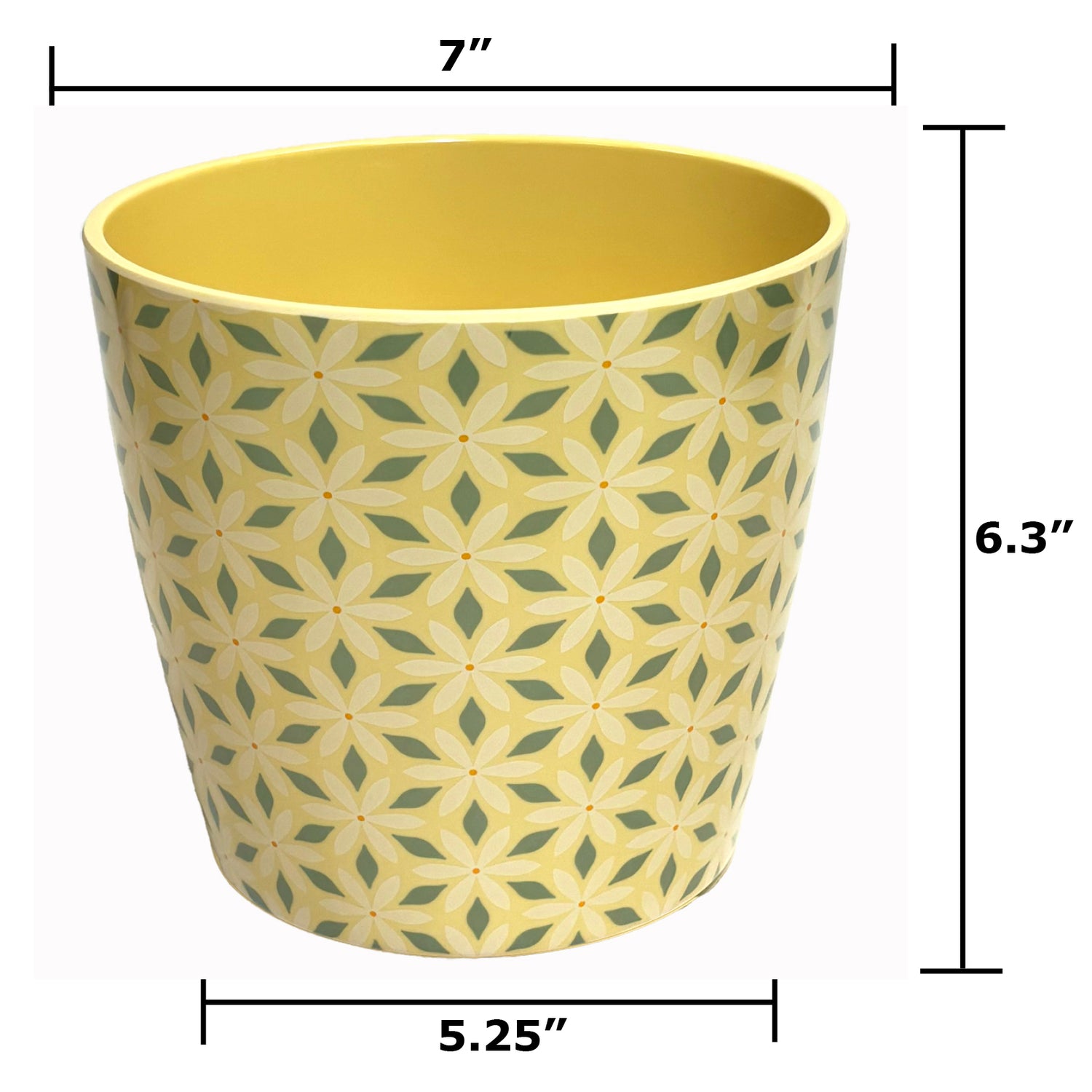 7" Round Self-Watering Bamboo Pot - Mosaic