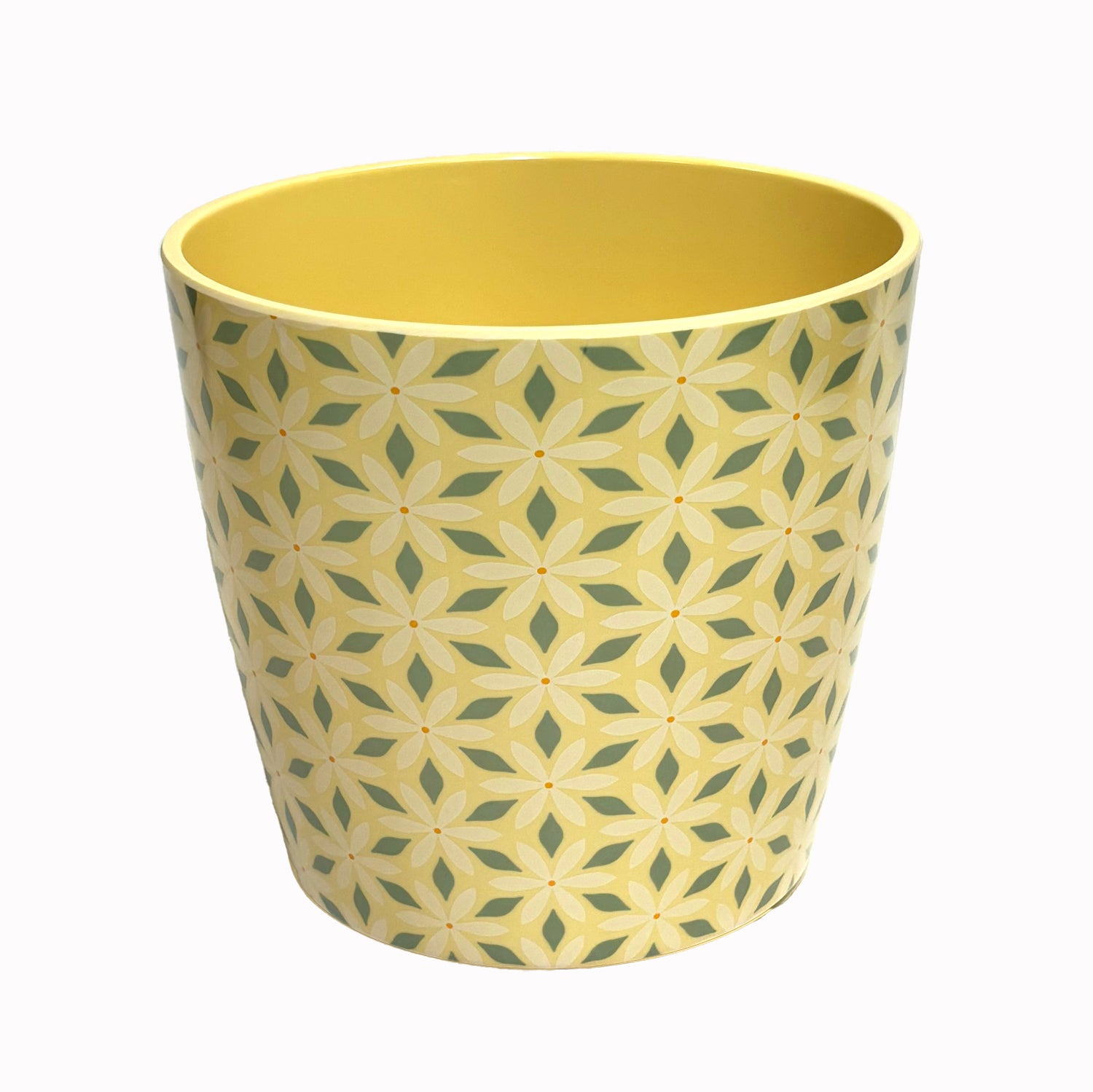 7" Round Self-Watering Bamboo Pot - Mosaic