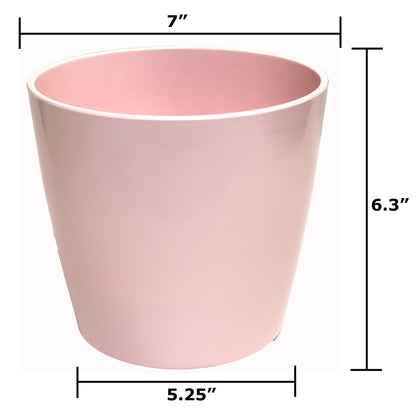 7" Round Self-Watering Bamboo Pot - Rose