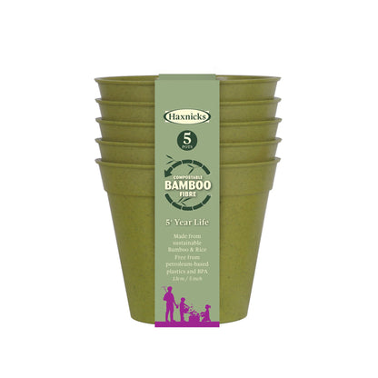 Bamboo Pot (5 pack) - 5" Green