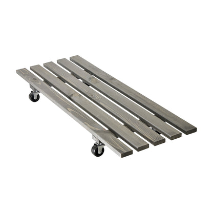 Wooden Plant Caddy - 11.5" x 31" Gray Rectangle