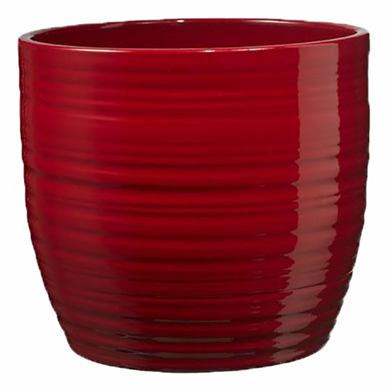 Bergamo Ceramic Pot - 6.3" Red