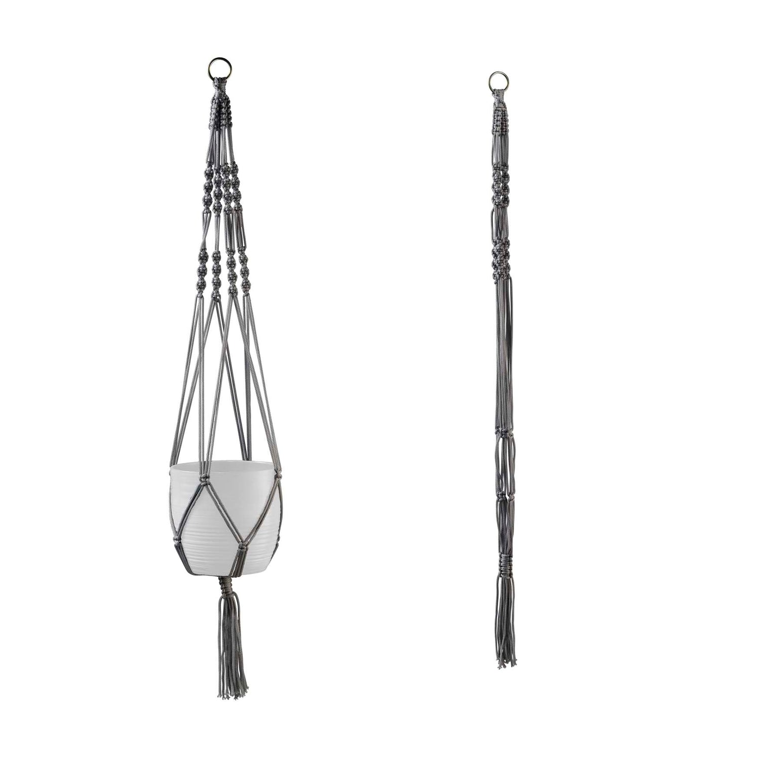 Macrame Hanger - 35" Shiny Gray