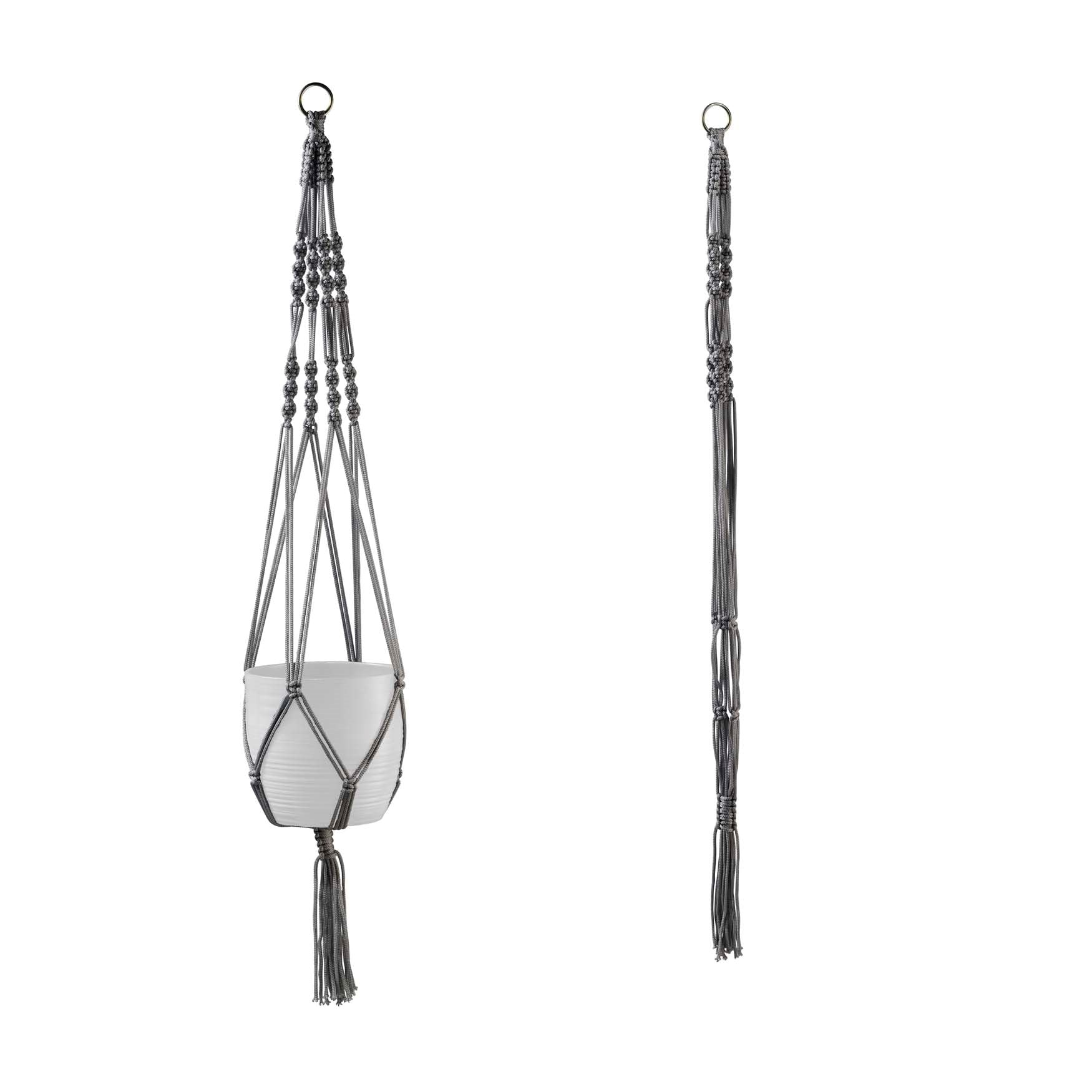 Macrame Hanger - 35" Shiny Gray