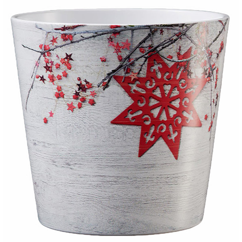 Dallas Christmas Ceramic Pot - 5.1" Red Star