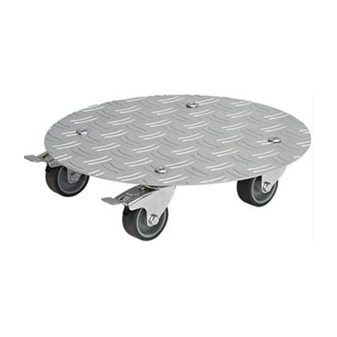 Aluminum Plant Caddy - 11.8" Silver Round Diamond Plated