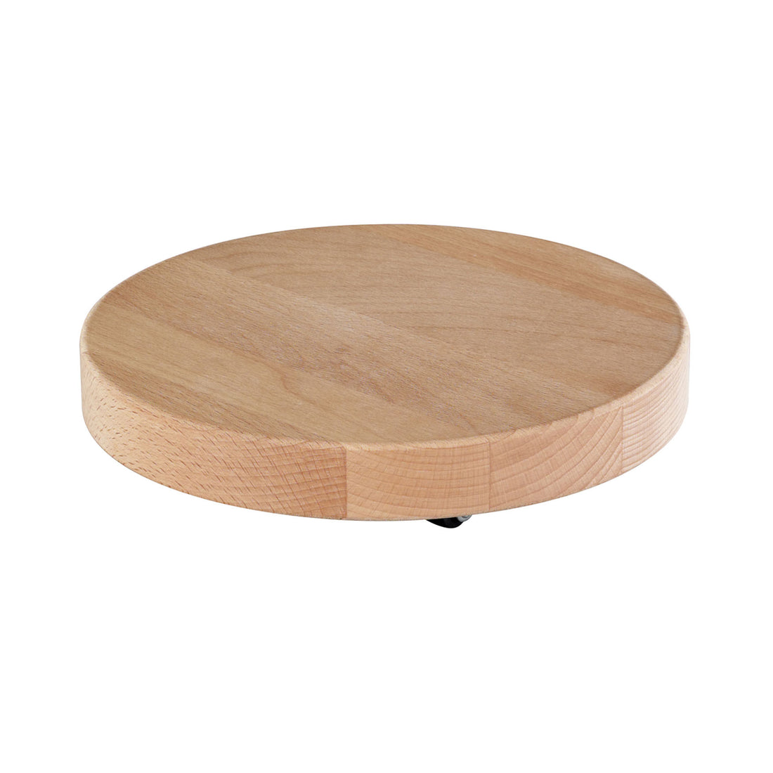 Wooden Plant Caddy w/No-Show Casters - 10" Natural Round