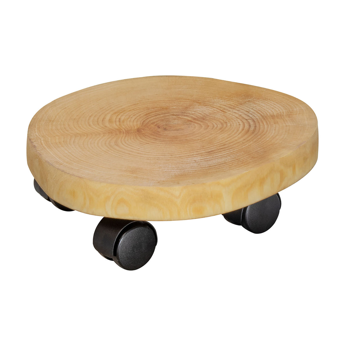 Wooden Plant Caddy - 10&quot; Natural Birch Round