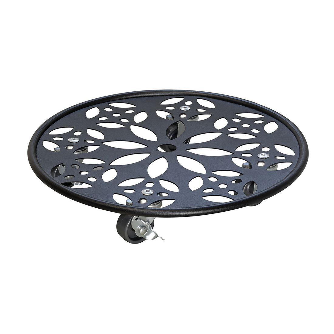 Steel Plant Caddy - 11.8" Black Round Flower