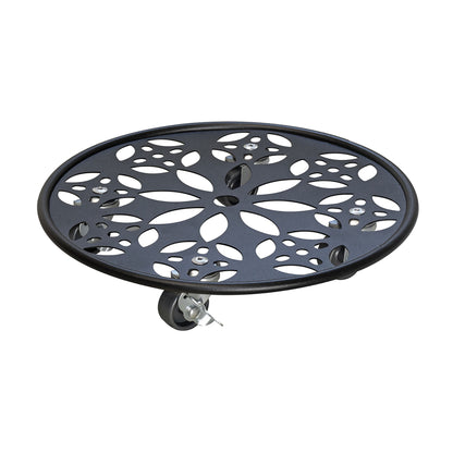 Steel Plant Caddy - 11.8" Black Round Flower