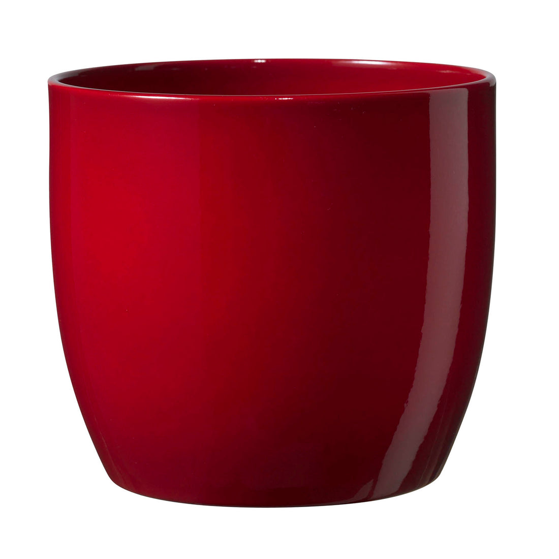 Basel Full Color Ceramic Pot - 5.1" Red