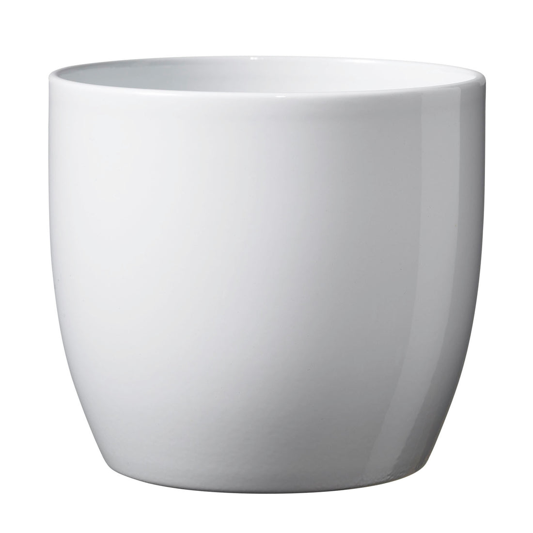 Basel Full Color Ceramic Pot - 5.1" White